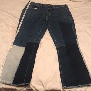 Universal Thread high rise denim jeans boot crop kick boot size 8 frayed…